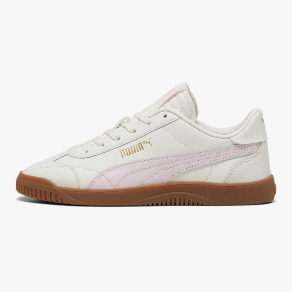 New Puma Cream Sneakers with Light Pink Formstrip and Gum Sole Size 6